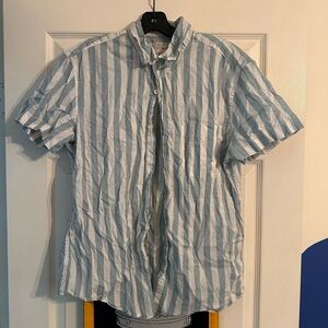 J. Crew Slim Blue and White Striped Casual Shirt